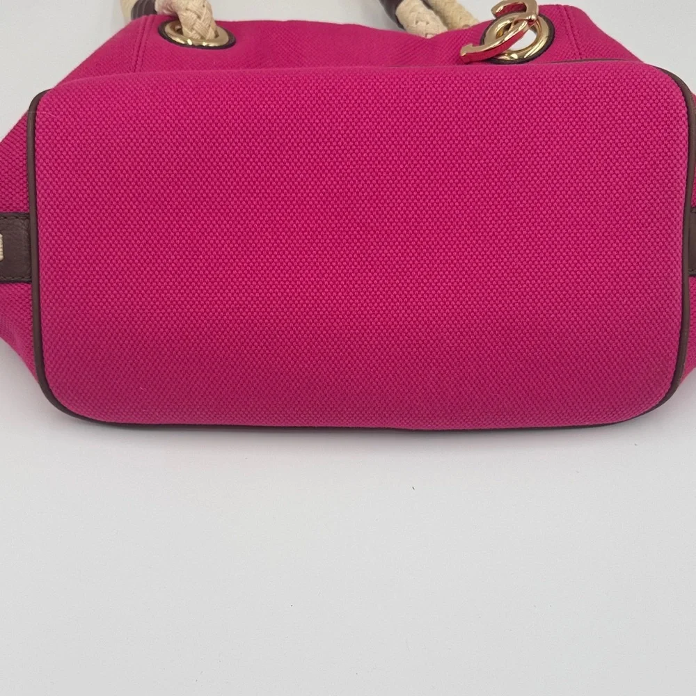 Michael Kors Fuchsia Tote with Cream Handles